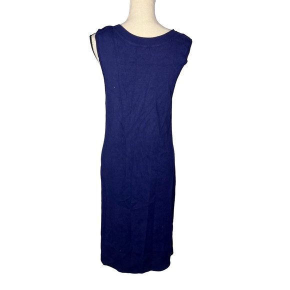 41 Hawthorn Navy Blue Scoop Neck Sleeveless Knit Dress Women's Size Large L - Picture 3 of 7